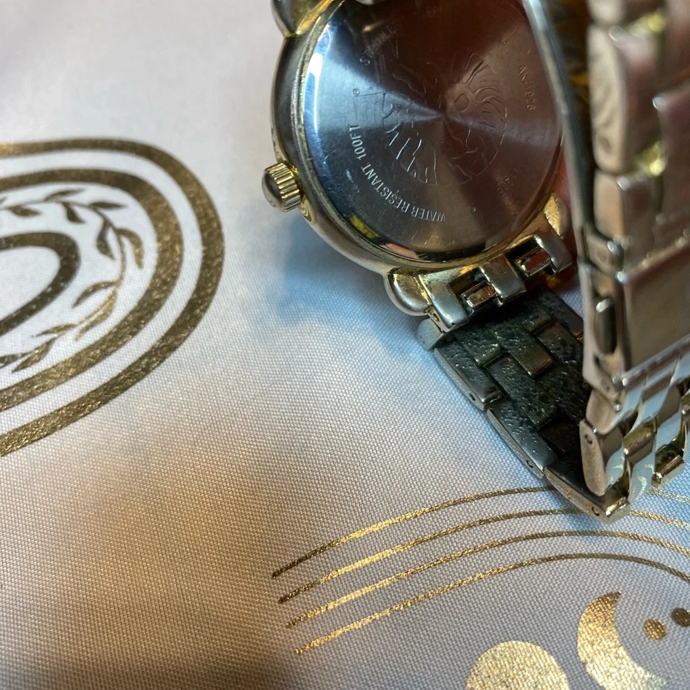 Anne Klein Silver and White Wall Clock Elegant Decor